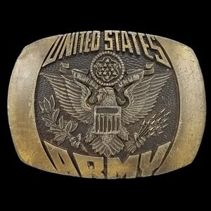 Vintage‎ United States Army Belt Buckle Indiana Metal Craft 1980 Eagle XR95